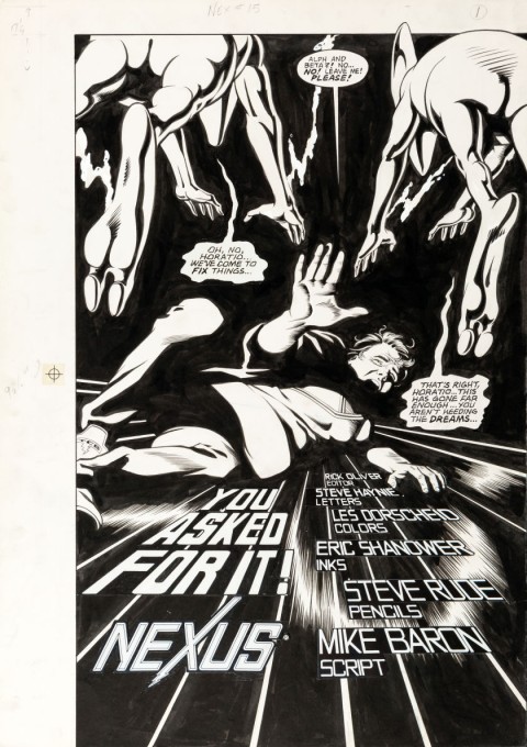 Nexus issue 15 splash by Steve Rude.  Source.