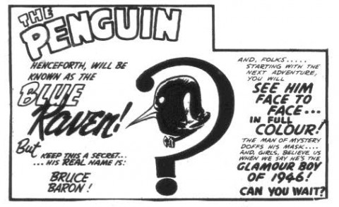 The last panel of the Penguin story from the last issue of Wow Comics No. 30