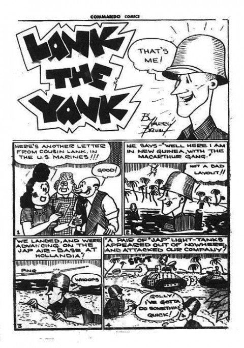 first "Lank" splash from Commando Comics No. 12