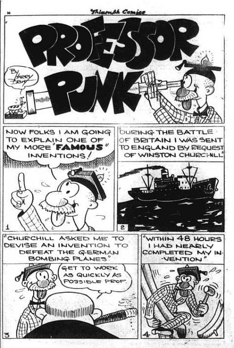 The first Professor Punk story splash from Triumph Comics No. 18