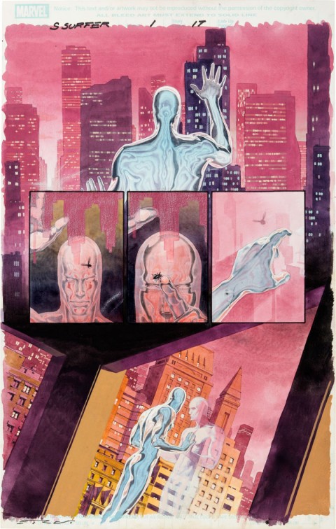 Silver Surfer: Requiem issue 1 Page 17 by Esad Ribic.  Source.