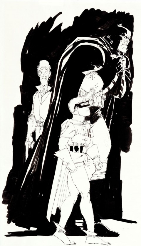 The Dark Knight Returns issue 4 Preliminary Study Illustration by Frank Miller.  Source.