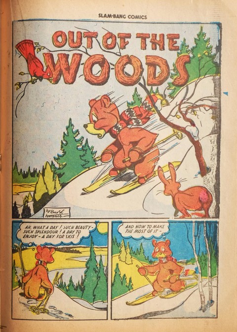 An example of Rene Kulbach's skill in drawing animals from the Out of the Woods splash.