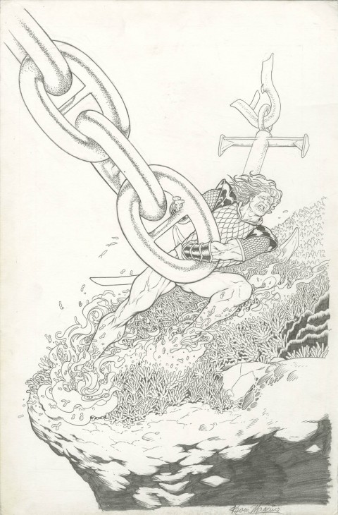 Aquaman Sword Of Atlantis issue 57 cover by Kevin Maguire.  Source.