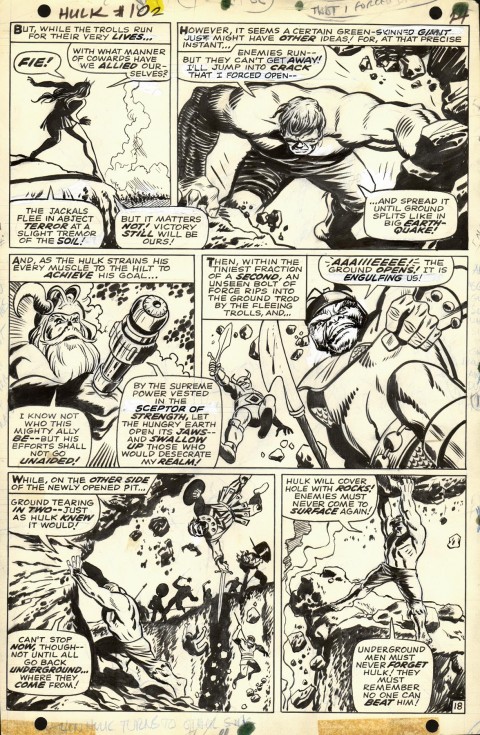 Incredible Hulk issue 102 page 18 by Marie Severin and George Tuska and Syd Shores.  Source.