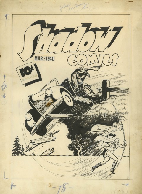 Shadow Comics issue 9 cover by Vernon Greene.  Source.