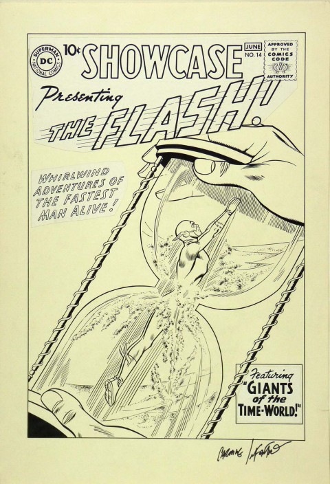 Showcase issue 14 cover recreation by Carmine Infantino.  Source.