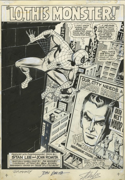 Spectacular Spider-Man Magazine issue 1 splash by John Romita.  Source.