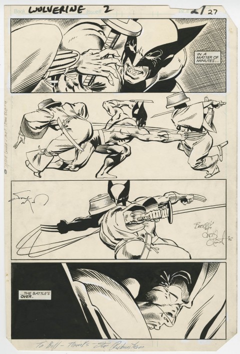 Wolverine issue 2 page 27 by Frank Miller and Joe Rubinstein.  Source.