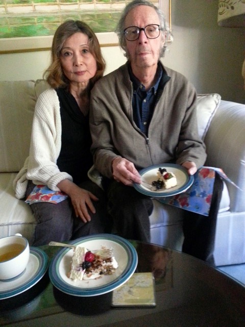 Gerald Lazare with his wife and fellow artist Setsuko last September.