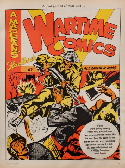 Splash page for the article using the cover from Commando Comics 9