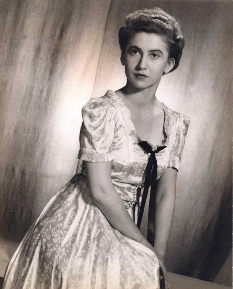 Doris Slater, probably in the late 1930s, in a dress that she made herself.