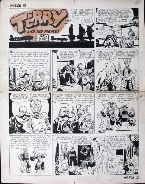 Terry and the Pirates Sunday 3-12-44 by Milton Caniff.  Source.