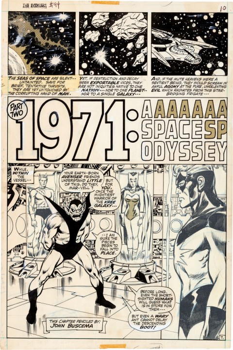 Avengers issue 94 page 7 by John Buscema and Tom Palmer.  Source.