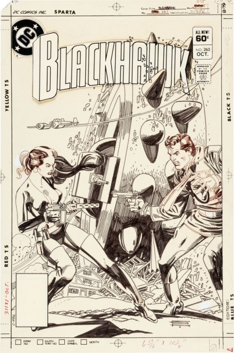 Blackhawk issue 263 cover by Gil Kane.  Source.