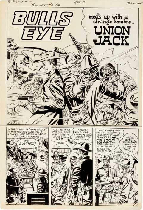 Bulls Eye issue 2 page 1 by Jack Kirby and Bob McCarty.  Source.