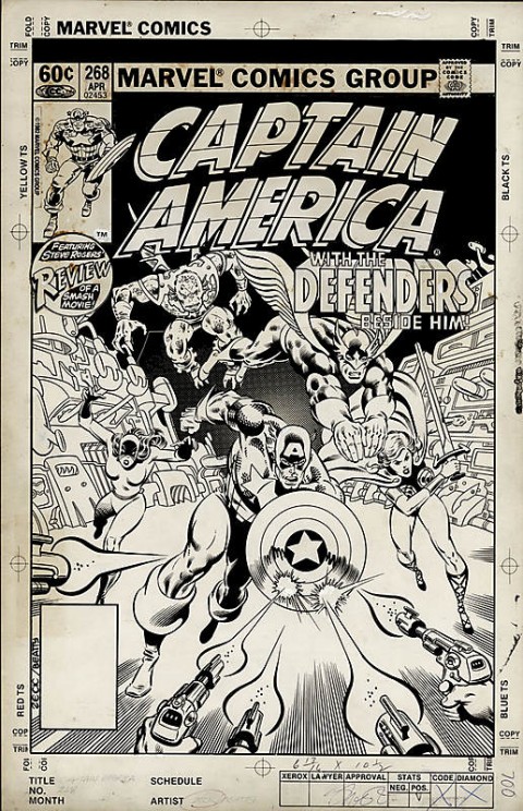 Captain America issue 268 cover by Mike Zeck and John Beatty.  Source.