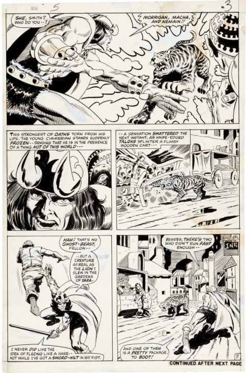 Conan the Barbarian issue 5 page 3 by Barry Smith and Frank Giacoia.  Source.