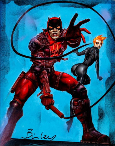 Daredevil & Black Widow by Simon Bisley.  Source.