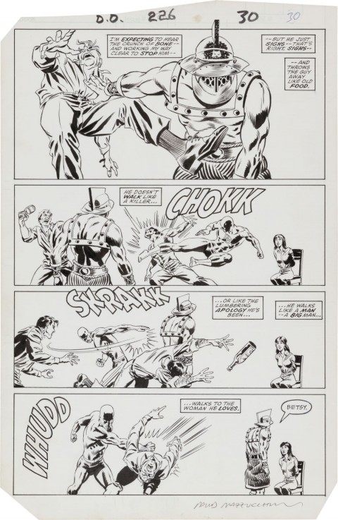 Daredevil issue 226 page 30 by David Mazzucchelli and Dennis Janke.  Source.