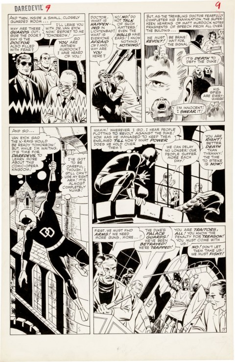 Daredevil issue 9 page 7 by Wally Wood and Bob Powell.  Source.