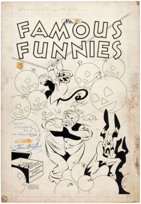 Famous Funnies issue 135 cover by Stephen Douglas.  Source.