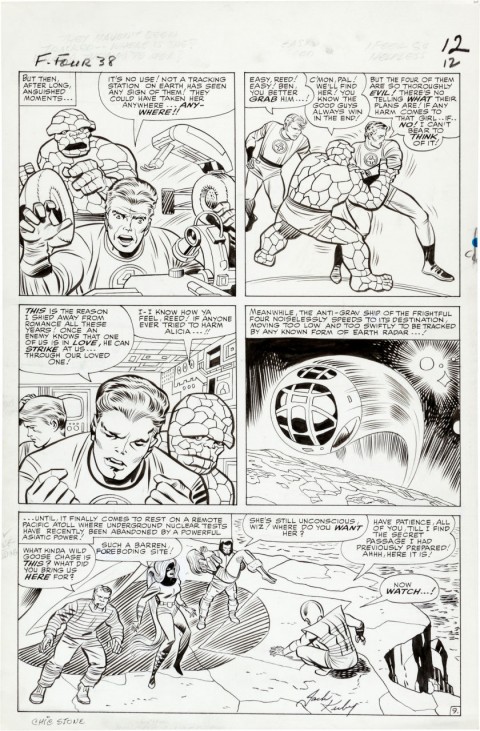 Fantastic Four issue 38 page 9 by Jack Kirby and Chic Stone.  Source.