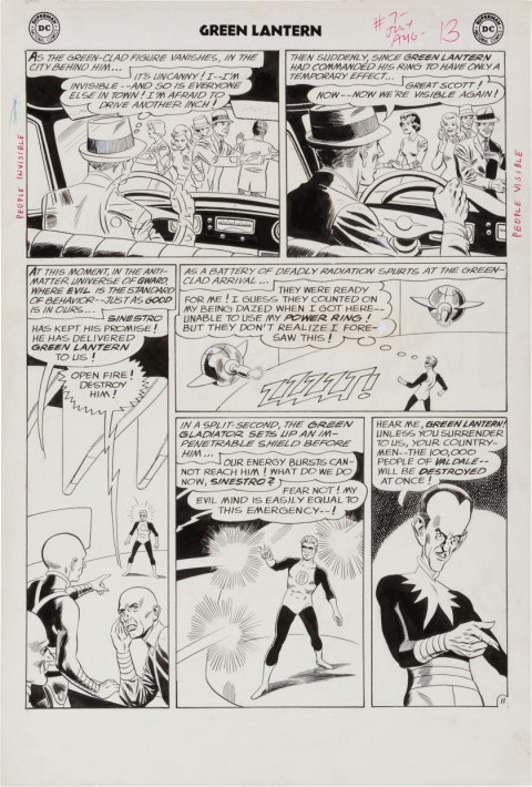 Green Lantern issue 7 page 11 by Gil Kane and Joe Giella.  Source.