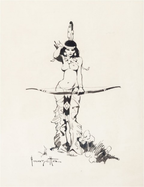 Indian Maiden by Frank Frazetta.  Source.