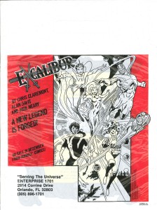 Marvel Masterworks Excalibur promo bag 1987 back