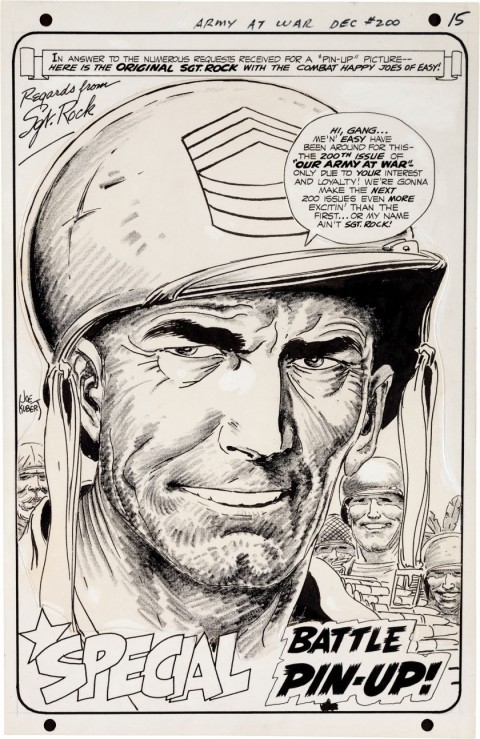 Our Army at War issue 200 Sgt. Rock Pin-Up by Joe Kubert.  Source.
