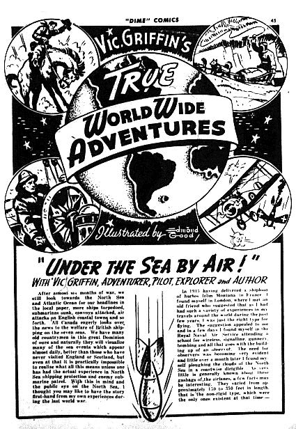 Vic Griffin masthead designed by Edmond Good from Dime Comics No. 9 and used for his stories in Dime Comics