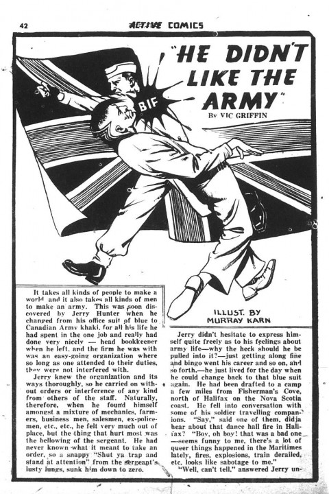 Griffin story from Active Comics No. 11 Illustrated by Murray Karn