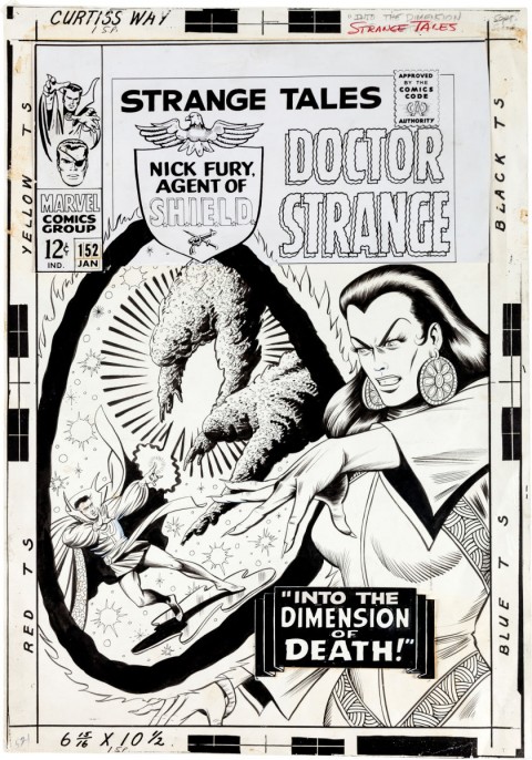 Strange Tales issue 152 cover by Bill Everett.  Source.