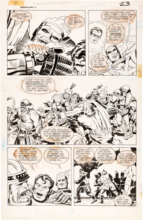 Super Powers V2 issue 4 page 18 by Jack Kirby and Greg Theakston.  Source.