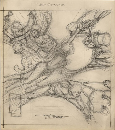 Teen Titans cover preliminary by Nick Cardy.  Source.
