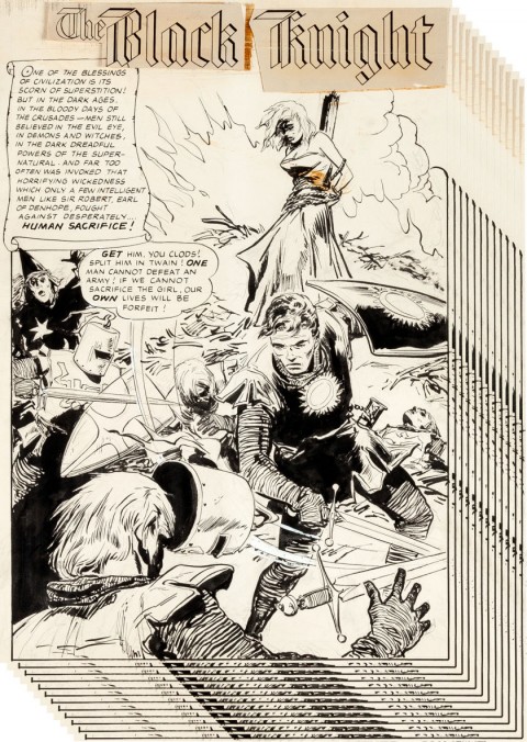 The Black Knight issue 1 splash by Ernie Schroeder.  Source.