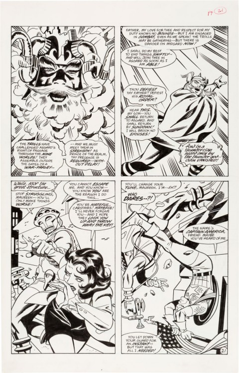 Thor Godstorm issue 1 page 21 by Steve Rude and Mike Royer.  Source.