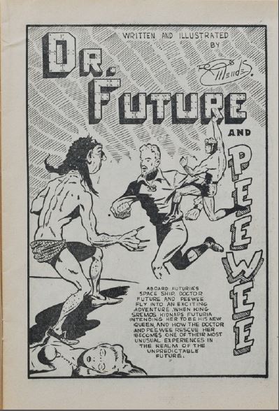 Ross Mendes' Dr. Future and Pee Wee splash from Lightning Comics 12