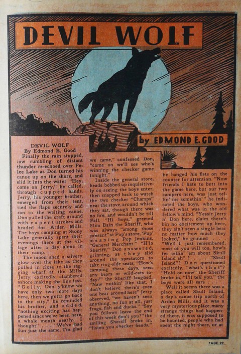 Edmond Good's first text story from Wow Comics No. 5