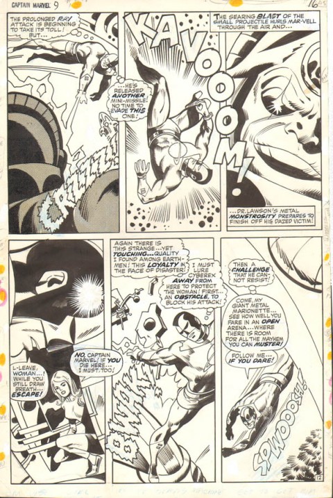 Captain Marvel issue 9 page 12 by Don Heck and Vince Colletta.  Source.