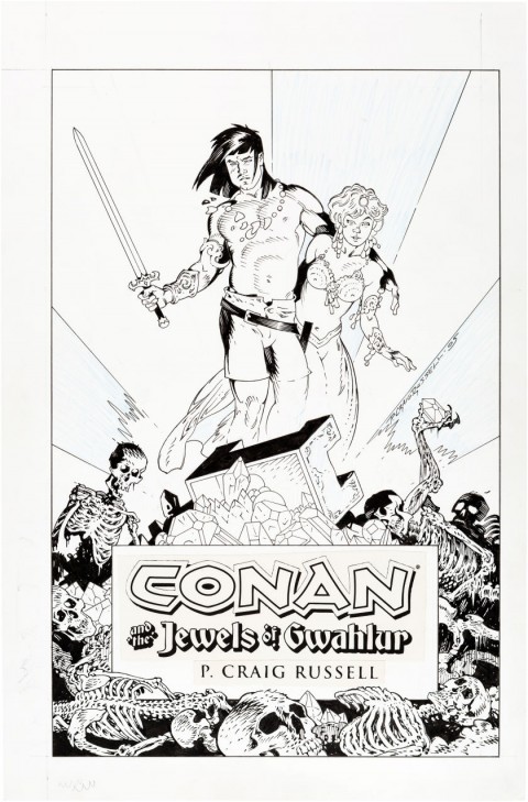 Conan and the Jewels of Gwahlur cover by P. Craig Russell.  Source.