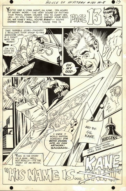 House Of Mystery issue 180 page 1 by Gil Kane and Wally Wood.  Source.