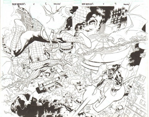 New Avengers issue 4 pages 2-3 by Stuart Immonen and Wade Von Grawbadger.  Source.