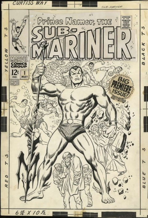 Prince Namor, The Sub-Mariner issue 1 cover by John Buscema and Sol Brodsky.  Source.