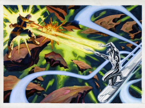 Thanos versus Silver Surfer by Steve Rude