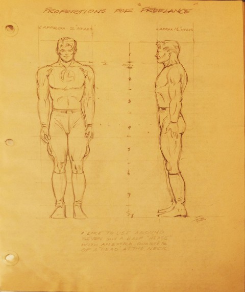 The Freelance drawing guide from the Furness Sketchbook. This appeared in John Bell's Invaders from the North.