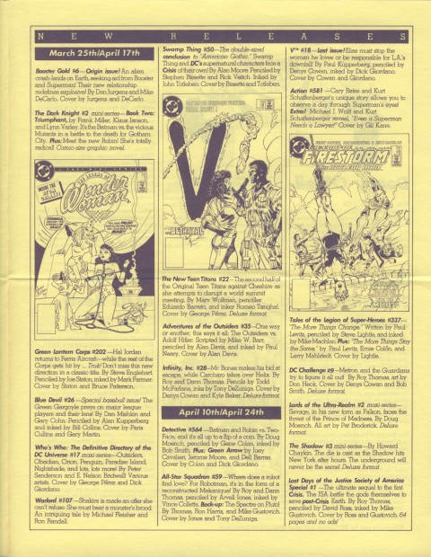 DC Releases July '86 Page 3