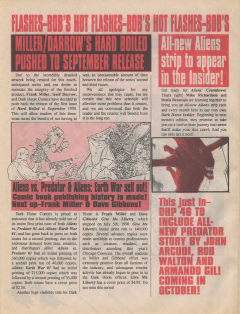 Dark Horse Insider August 1990 page 2