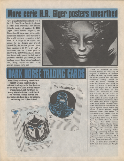 Dark Horse Insider December 1990 page 8